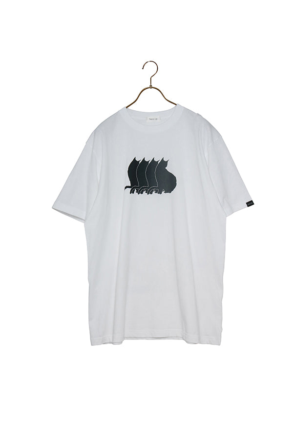 【NoraLily】Gradation Cat Graphic Big S-S Tee Shirts -WHT/BLK/GRN/NVY- 4colors (UNISEX)