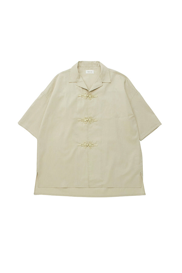 【NoraLily】China Open Collar S/S Shirt＜UNISEX＞ -L.MINT -