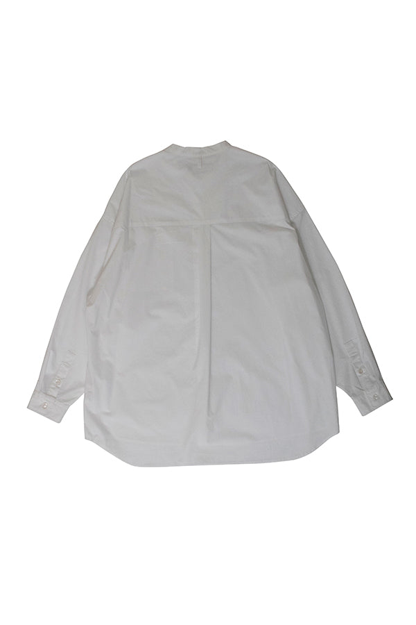【INTERPLAY】Band Collar Big Shirt -WHITE- (UNISEX) 621180001-01
