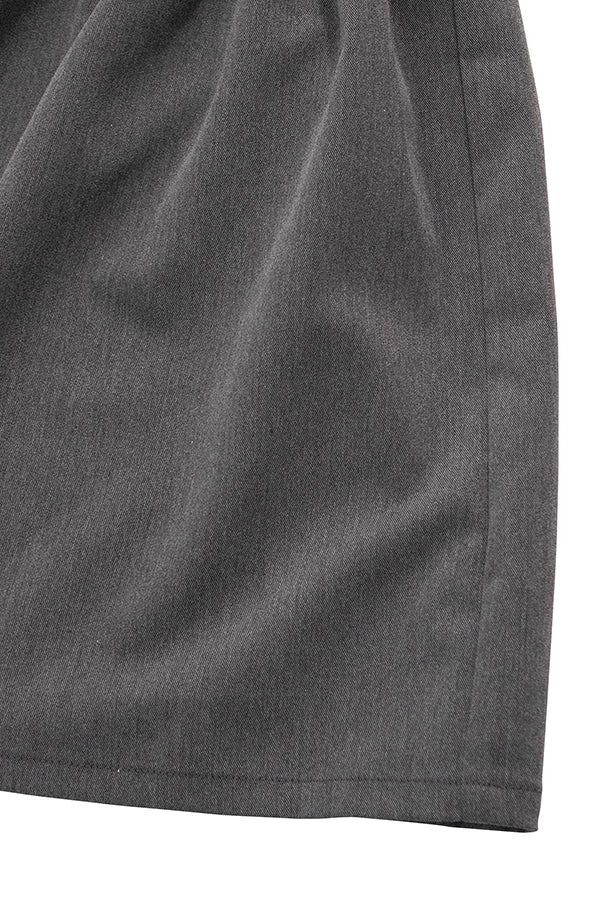 【INTERPLAY x AYA】Stand Collar Tiered Shirt One-piece -Charcoal GREY-  622550003-11