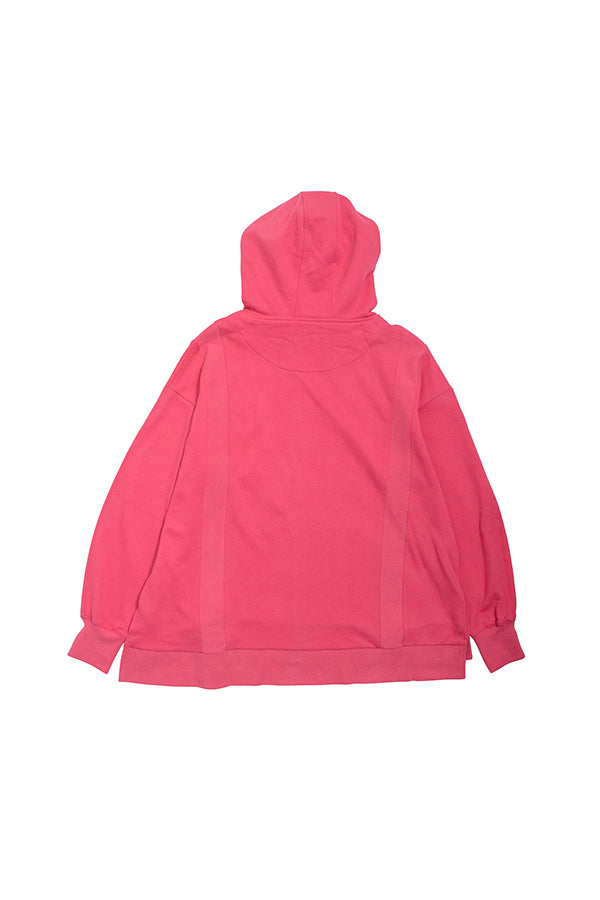 【NoraLily】Full Zip Hoodie Switched with Ribs ＜UNISEX＞-Fuchsia PINK -