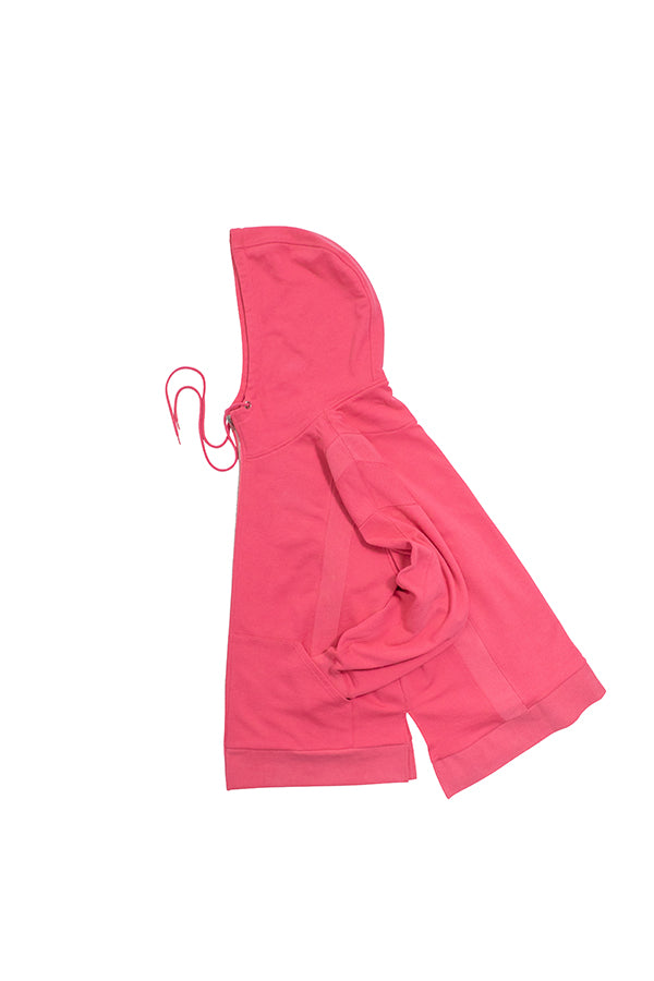 【NoraLily】Short Length Hoodie Switched with Ribs -Fuchsia PINK -