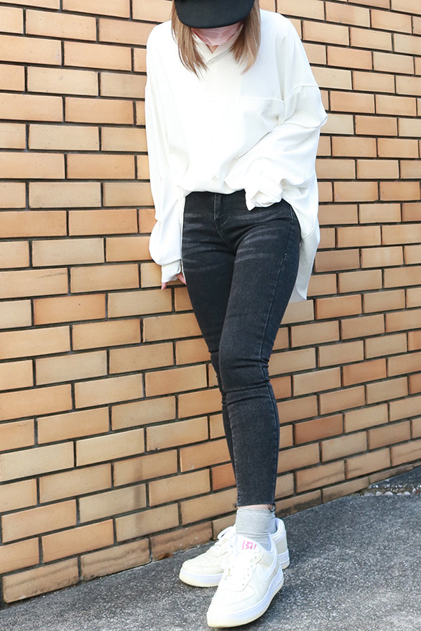 【INTERPLAY "SELECT"】 Ladies' Stretch Skinny 5pocket Denim Pants  -GRY- 621360009-12