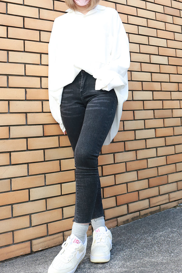 【INTERPLAY "SELECT"】 Ladies' Stretch Skinny 5pocket Denim Pants  -GRY- 621360009-12