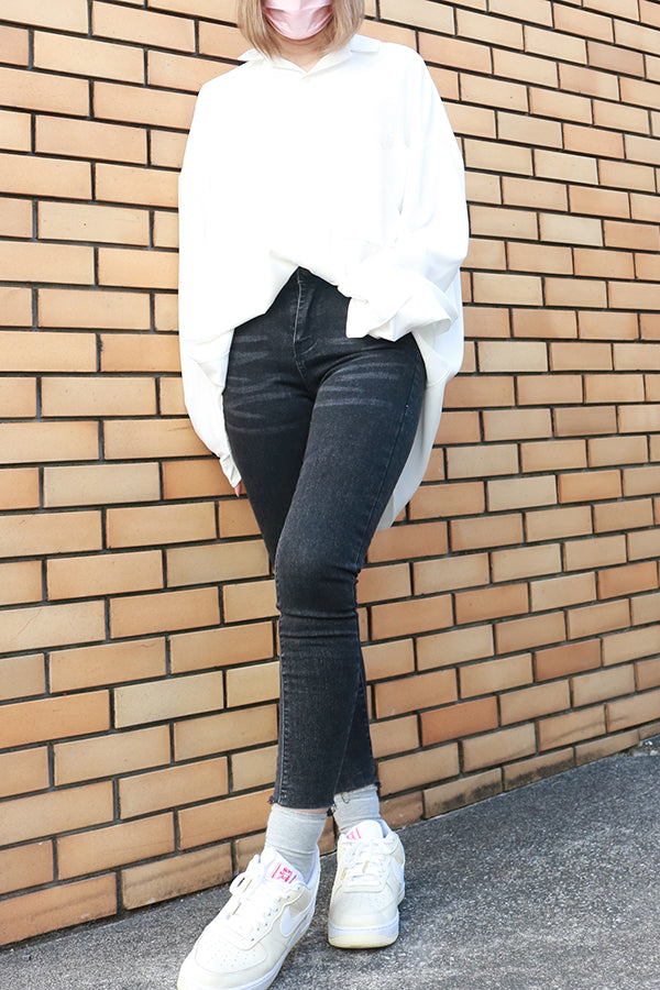 【INTERPLAY "SELECT"】 Ladies' Stretch Skinny 5pocket Denim Pants  -GRY- 621360009-12