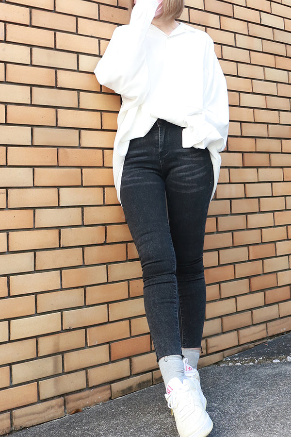 【INTERPLAY "SELECT"】 Ladies' Stretch Skinny 5pocket Denim Pants  -GRY- 621360009-12