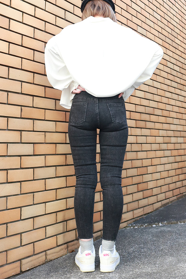 【INTERPLAY "SELECT"】 Ladies' Stretch Skinny 5pocket Denim Pants  -GRY- 621360009-12