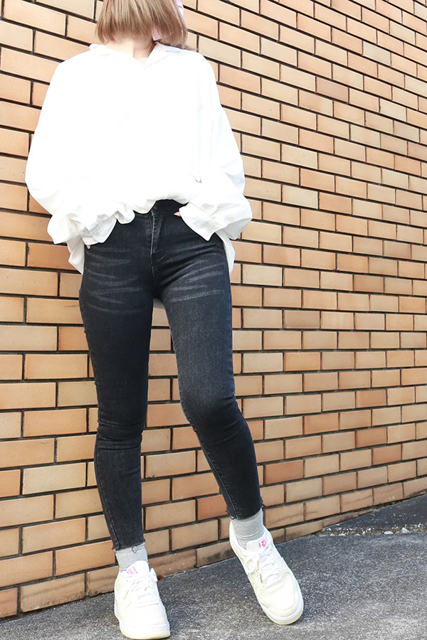 【INTERPLAY "SELECT"】 Ladies' Stretch Skinny 5pocket Denim Pants  -GRY- 621360009-12