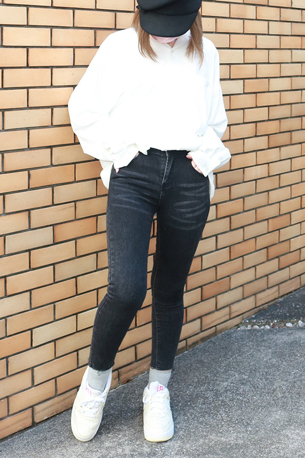 【INTERPLAY "SELECT"】 Ladies' Stretch Skinny 5pocket Denim Pants  -GRY- 621360009-12