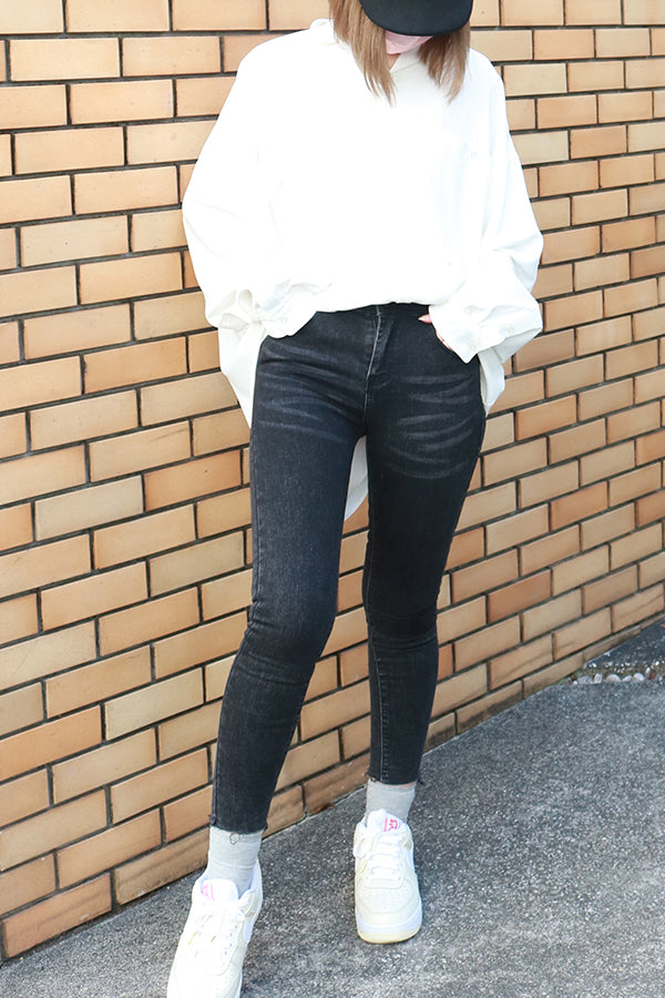 【INTERPLAY "SELECT"】 Ladies' Stretch Skinny 5pocket Denim Pants  -GRY- 621360009-12