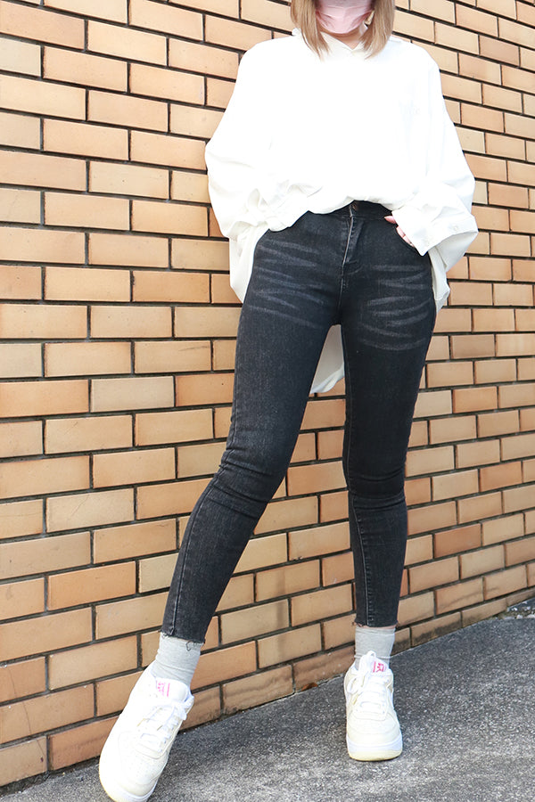 【INTERPLAY "SELECT"】 Ladies' Stretch Skinny 5pocket Denim Pants  -GRY- 621360009-12