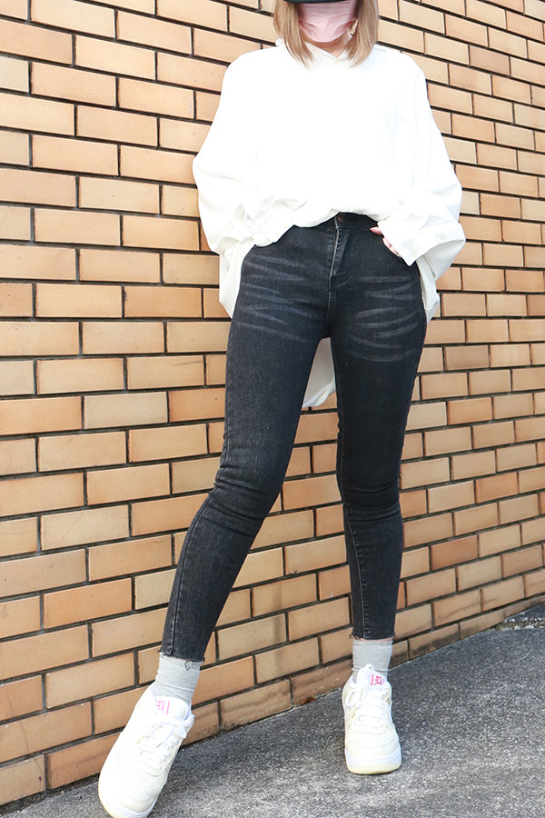 【INTERPLAY "SELECT"】 Ladies' Stretch Skinny 5pocket Denim Pants  -GRY- 621360009-12