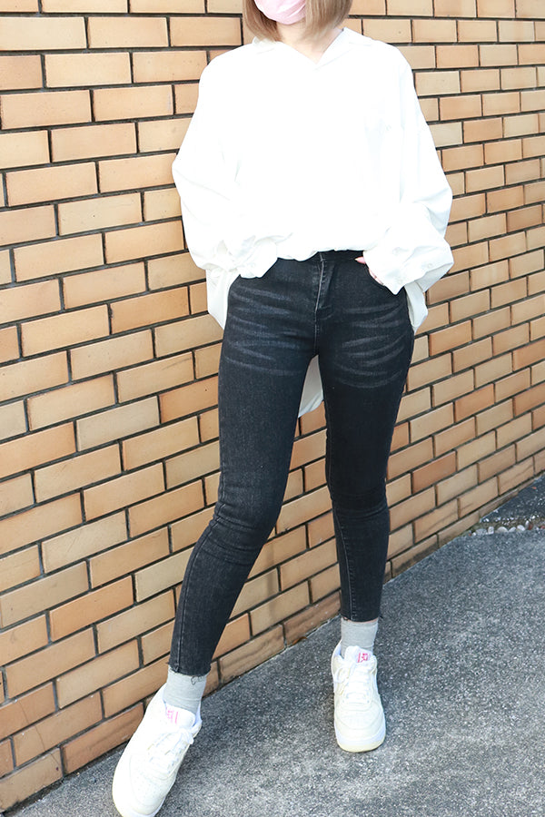 【INTERPLAY "SELECT"】 Ladies' Stretch Skinny 5pocket Denim Pants  -GRY- 621360009-12