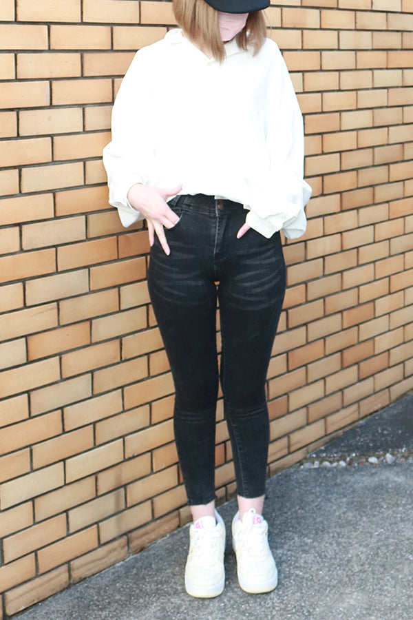 【INTERPLAY "SELECT"】 Ladies' Stretch Skinny 5pocket Denim Pants  -GRY- 621360009-12