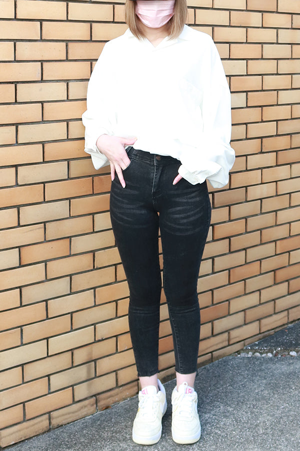 【INTERPLAY "SELECT"】 Ladies' Stretch Skinny 5pocket Denim Pants  -GRY- 621360009-12