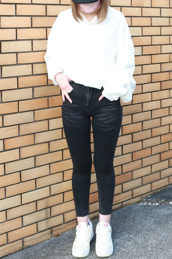 【INTERPLAY "SELECT"】 Ladies' Stretch Skinny 5pocket Denim Pants  -GRY- 621360009-12