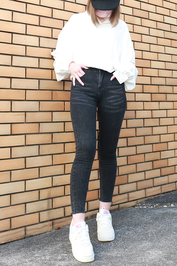 【INTERPLAY "SELECT"】 Ladies' Stretch Skinny 5pocket Denim Pants  -GRY- 621360009-12