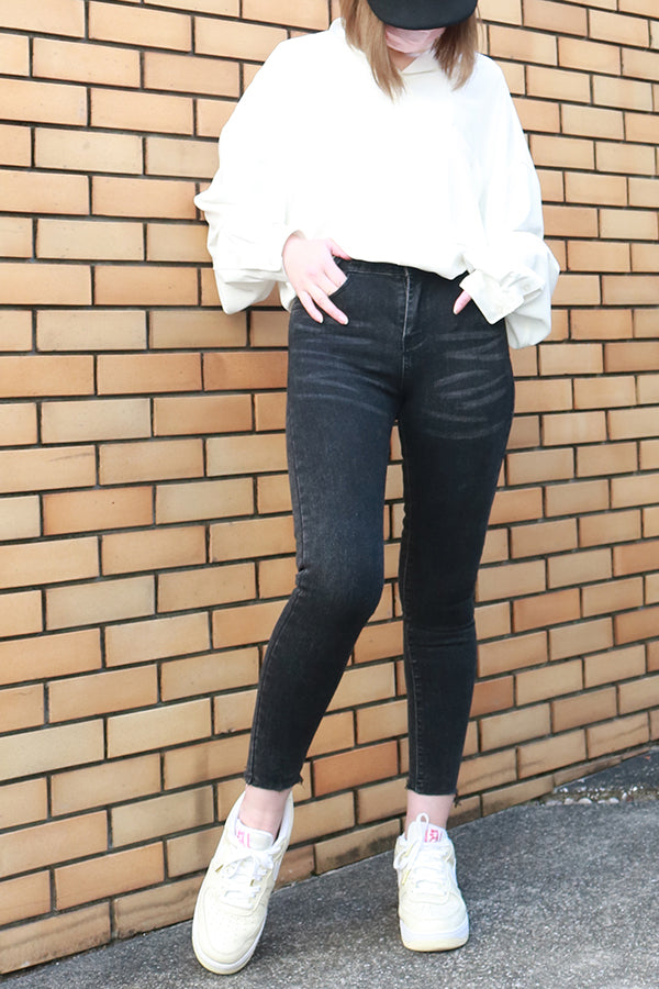 【INTERPLAY "SELECT"】 Ladies' Stretch Skinny 5pocket Denim Pants  -GRY- 621360009-12