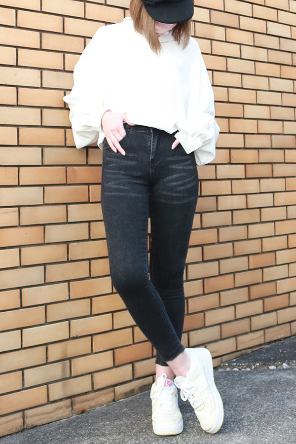 【INTERPLAY "SELECT"】 Ladies' Stretch Skinny 5pocket Denim Pants  -GRY- 621360009-12
