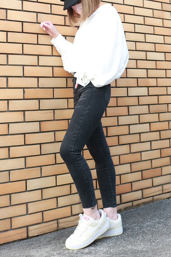 【INTERPLAY "SELECT"】 Ladies' Stretch Skinny 5pocket Denim Pants  -GRY- 621360009-12
