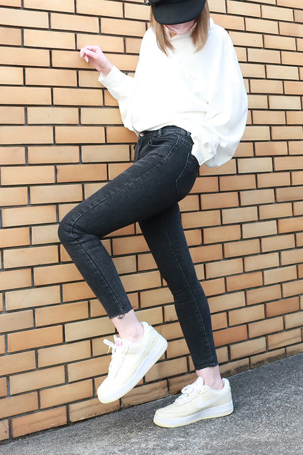 【INTERPLAY "SELECT"】 Ladies' Stretch Skinny 5pocket Denim Pants  -GRY- 621360009-12