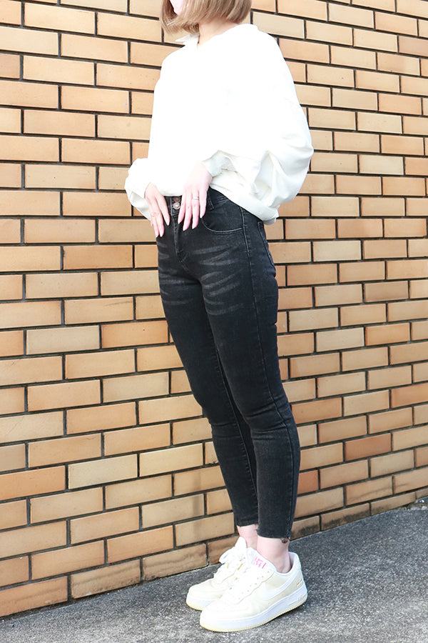 【INTERPLAY "SELECT"】 Ladies' Stretch Skinny 5pocket Denim Pants  -GRY- 621360009-12