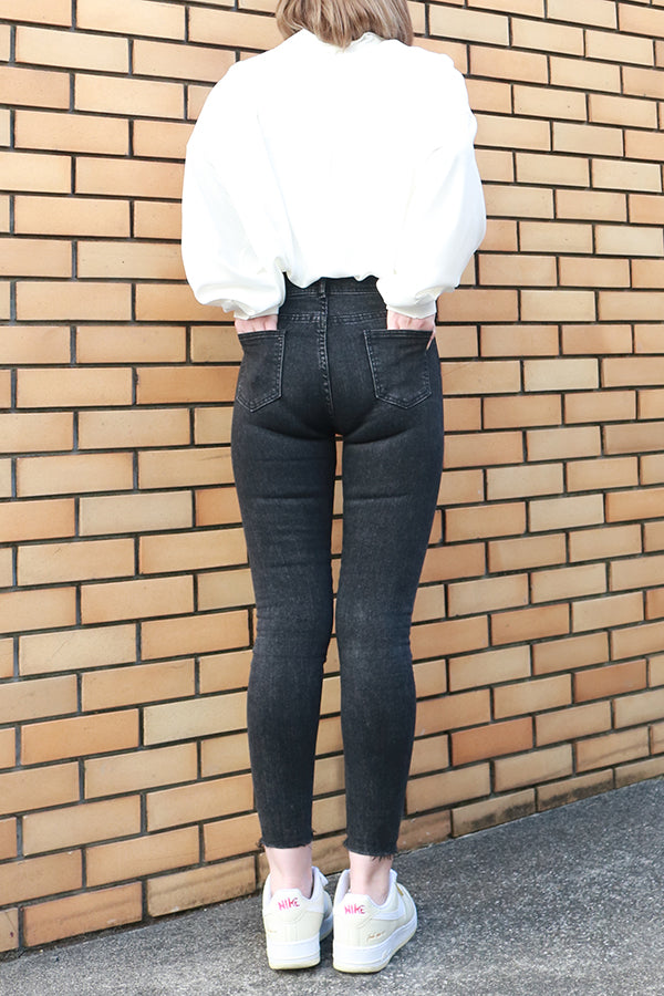 【INTERPLAY "SELECT"】 Ladies' Stretch Skinny 5pocket Denim Pants  -GRY- 621360009-12