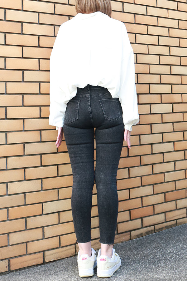 【INTERPLAY "SELECT"】 Ladies' Stretch Skinny 5pocket Denim Pants  -GRY- 621360009-12