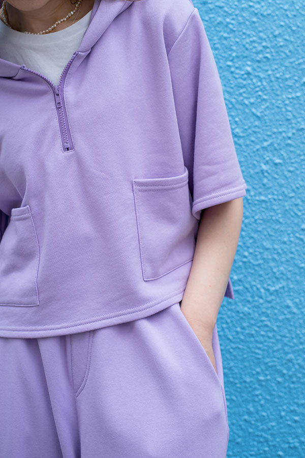 【NoraLily】Half ZIP Hoodie -L.PUR-