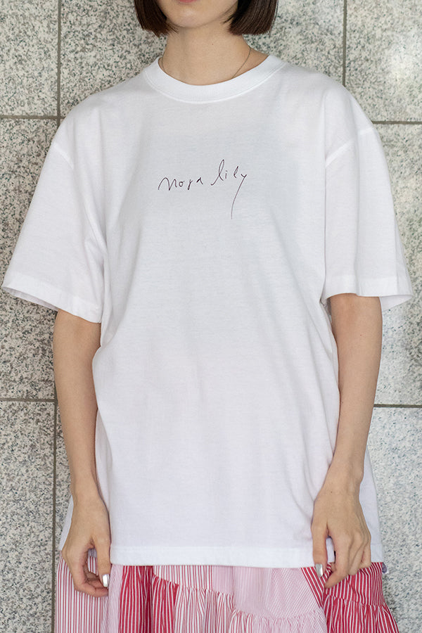 【NoraLily】Free Hand Nora Lily LOGO SS Tee＜UNISEX＞ -WHT- 2size