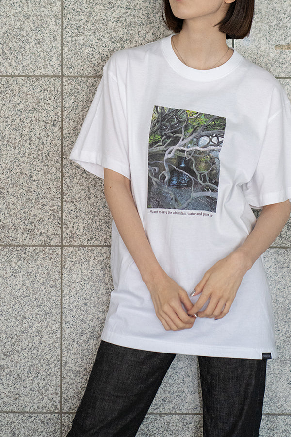 【NoraLily】Woods & River Photo SS Tee＜UNISEX＞ -WHT-