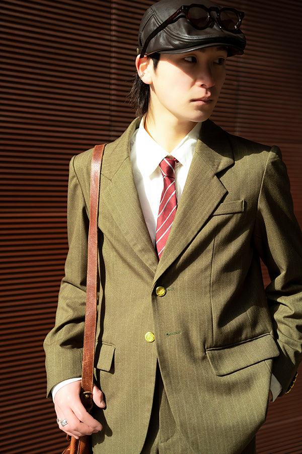 【INTERPLAY x TAKERU】 Classical Single Stripe Jacket(Men)-Dark Green- 623142005-27 3SIZE