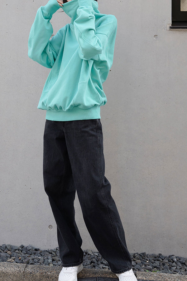 【NoraLily】Off-Turtle Sweat Switched with Ribs ＜UNISEX＞-Emerald GREEN-