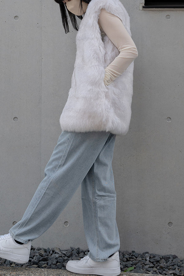 【INTERPLAY "SELECT"】Eco Fur Vest -WHT-  622542007-01