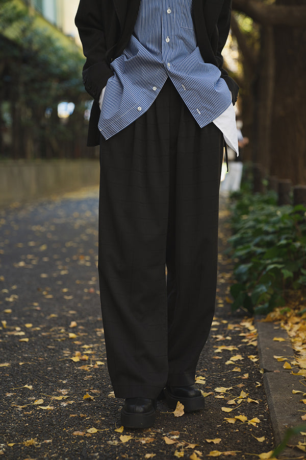 【NoraLily】 3Tuck Check Pants＜UNISEX＞-BLACK Check-