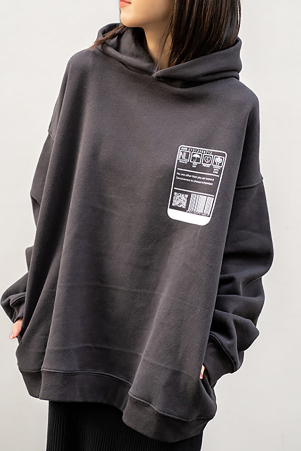 【NoraLily】INVOICE Print Hoodie ＜UNISEX＞-CHARCOAL- /2size
