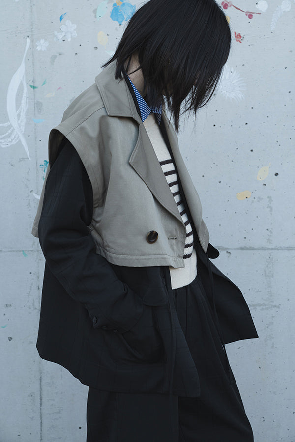 【NoraLily】Removable Over Trech Coat＜UNISEX＞-KHA×MINT-