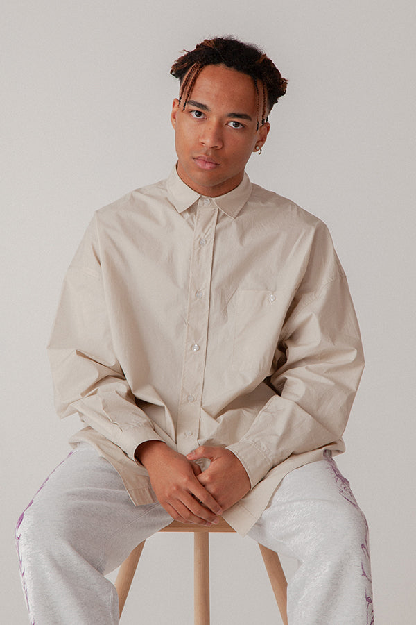 【INTERPLAY】Regular Collar Big Shirts -GREGE- (UNISEX) 621180002-53