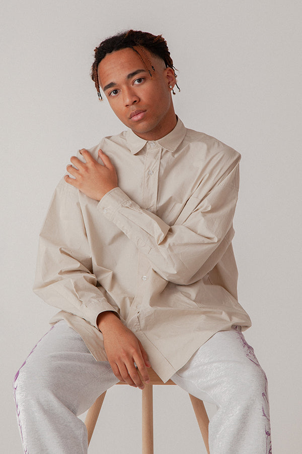 【INTERPLAY】Regular Collar Big Shirts -GREGE- (UNISEX) 621180002-53